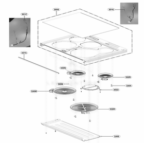 Cooktop Parts Diagram and Parts List for LSE4615ST ASTLLGA LG Range