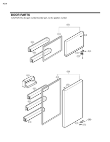 Door Parts Diagram and Parts List for GM-U652SQDM ASWCNA0 LG Refrigerator