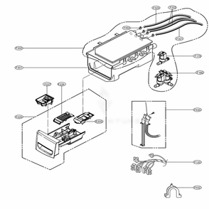 Dispenser Assembly Diagram and Parts List for 41463 ASTEUEU LG Washer