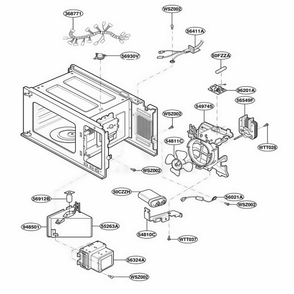 Interior Parts Diagram and Parts List for 88929 BKESEC LG Range