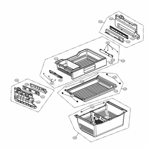 Freezer Parts Diagram and Parts List for LSFXC2496S ASTCNA1 LG Refrigerator
