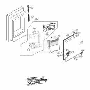 Ice Maker And Ice Bin Parts Diagram and Parts List for LFXC22596S ASTCNA2 LG Refrigerator