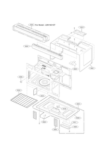 Cavity Parts Diagram and Parts List for LMV1831SW  LG Microwave