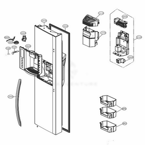 Freezer Door Diagram and Parts List for LSXC22486S ASTCNA0 LG Refrigerator