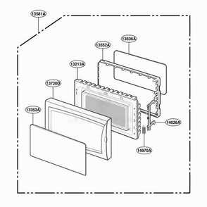 Part Location Diagram of 3581W1A196M LG DOOR ASSEMBLY