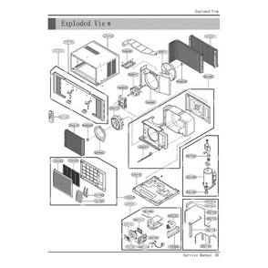 Section Diagram and Parts List for RAD-123A AWYAHCI LG Air Conditioner