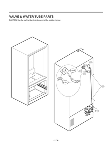 Valve And Water Tube Parts Diagram and Parts List for GR-L288NKXM ASBCNA0 LG Refrigerator