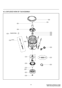Tub Assembly Diagram and Parts List for T15A4SEHTW ABWETUS LG Washer
