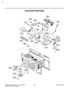 Interior Parts(Ii) Diagram and Parts List for MV2294BSHL CB1ELGA LG Microwave