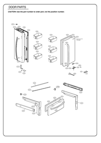Door Parts Diagram and Parts List for GR-B288NQUM AWBCSE0 LG Refrigerator