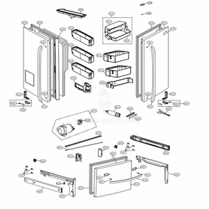 Door Parts Diagram and Parts List for LFXS32726S ASTCNA1 LG Refrigerator