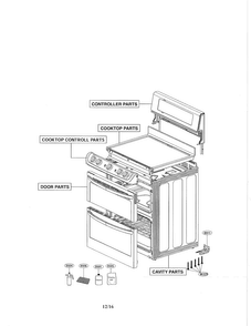 Unit Diagram and Parts List for LDE5415ST  LG Range