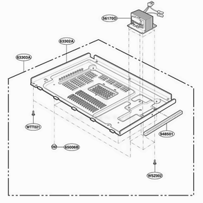 Base Plate Parts Diagram and Parts List for MA825W CWHEGSE LG Wall Oven