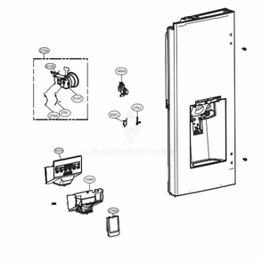 Dispenser Parts Diagram and Parts List for LFXS26973D ASBCNA4 LG Refrigerator