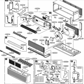 Main Diagram and Parts List for LP123CDUC ASBBEUS LG Air Conditioner