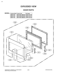 Door Parts Diagram and Parts List for MQ1741ASL CSBESEA LG Microwave