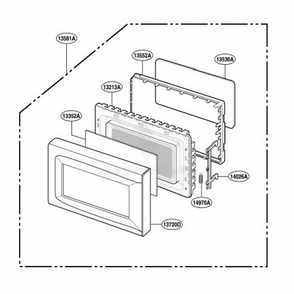 Door Parts Diagram and Parts List for MA825B KBKEKMT LG Wall Oven