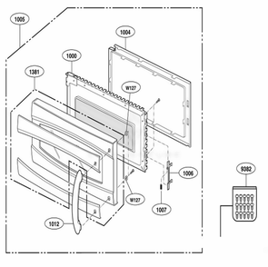 Part Location Diagram of 3581W1A508A LG DOOR ASSEMBLY