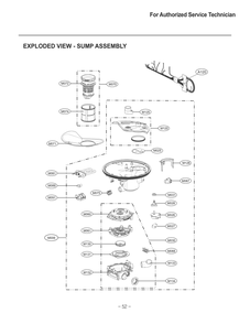 Sump Assembly Diagram and Parts List for D1471DBK ABDESEU LG Dishwasher