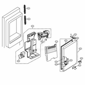Ice Maker And Ice Bin Parts Diagram and Parts List for LMXS27626S ASTCNA1 LG Refrigerator