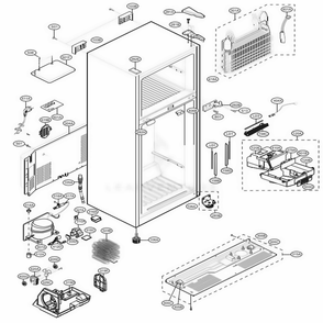 Case Parts Diagram and Parts List for 68032 ASWCSE4 LG Refrigerator