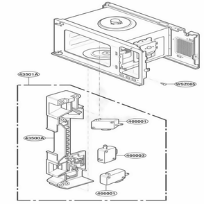 Latch Board Parts Diagram and Parts List for JE1860BH AT1EGEU LG Range