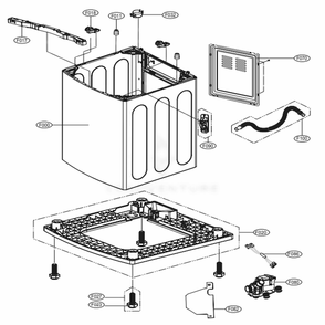Case Assembly Diagram and Parts List for WT7600HWA ABWEPUS LG Washer