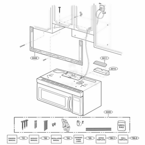 Installation Parts Diagram and Parts List for 80603 ASBESEA LG Range