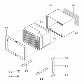 Installation Kit Assembly Diagram and Parts List for 580 AWYASRS LG Air Conditioner
