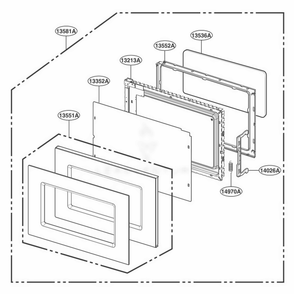 Door Parts Diagram and Parts List for KCMS2055SSS CSTEKAD LG Wall Oven