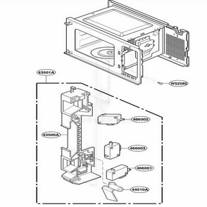 Latch Board Parts Diagram and Parts List for MA1012B BKEGSE LG Wall Oven