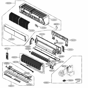 Indoor Unit Diagram and Parts List for LSN120HXV AWHBEUS LG Air Conditioner