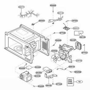 Interior Parts 2 Diagram and Parts List for JES739WJ CW1EGEU LG Range