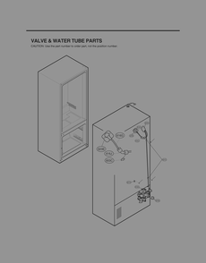 Valve And Water Tube Parts Diagram and Parts List for GR-X308LKZM ASBCNA0 LG Refrigerator