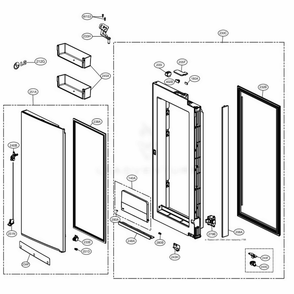 R-Room Door Part 2 Diagram and Parts List for LNXC23766D ASBCNA1 LG Refrigerator