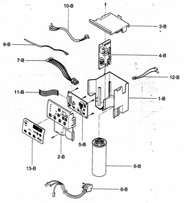 Control Box Assy Diagram and Parts List for 58073104300  Kenmore Air Conditioner