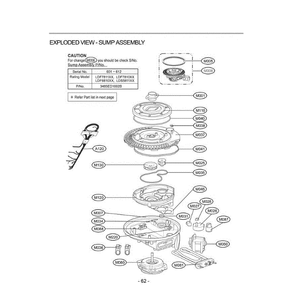 Section 1 Diagram and Parts List for LDF7811BB ABPEEUS LG Dishwasher