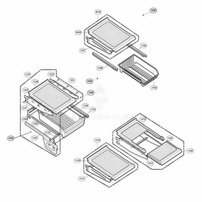 Refrigerator Parts 1 Diagram and Parts List for LRDC20731SW ASWCLGY LG Refrigerator