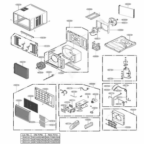 Main Diagram and Parts List for LW2415HR AWYAHDP LG Air Conditioner