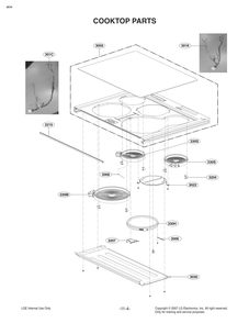 Cooktop Parts Diagram and Parts List for FR475ALS ABDLLGA LG Range