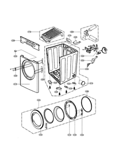 Cabinet/door Diagram and Parts List for DLG2511W  LG Dryer