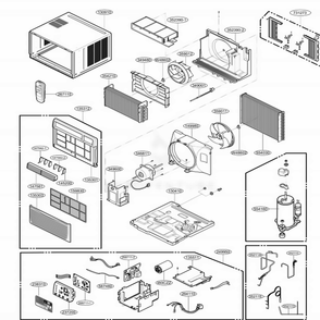 Main Diagram and Parts List for LW2512ER AWYAUSH LG Air Conditioner