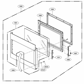 Door Parts Diagram and Parts List for LMVH1711ST CSBELGA LG Microwave