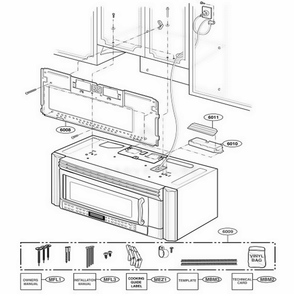 Installation Parts Diagram and Parts List for 63769 ABKESEA LG Range