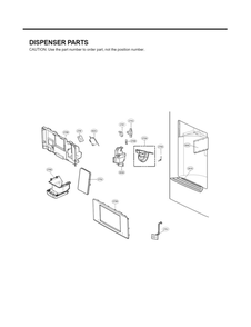 Dispenser Parts Diagram and Parts List for LFX31995ST 01 LG Refrigerator