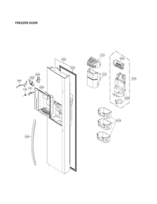 Freezer Door Parts Diagram and Parts List for LSXS26466D 00 LG Refrigerator