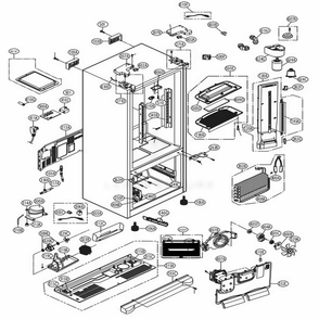 Case Parts Diagram and Parts List for LFX25974SB AWBCNA4 LG Refrigerator