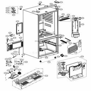 Case Parts Diagram and Parts List for 79412 ASWCSE0 LG Refrigerator