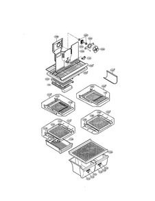 Shelves And Fan Diagram and Parts List for LRTBC1825T  LG Refrigerator