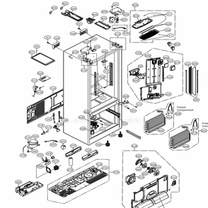 Case Parts Diagram and Parts List for LFXC24726S ASTCNA4 LG Refrigerator